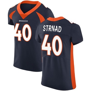 Elite Justin Strnad Men's Denver Broncos Alternate Vapor Untouchable Jersey - Navy