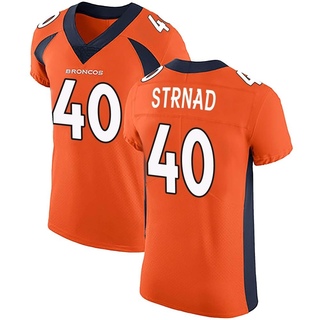 Elite Justin Strnad Men's Denver Broncos Team Color Vapor Untouchable Jersey - Orange