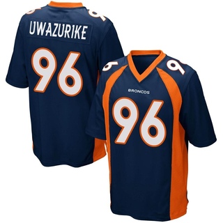 Game Eyioma Uwazurike Youth Denver Broncos Alternate Jersey - Navy Blue