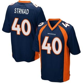 Game Justin Strnad Youth Denver Broncos Alternate Jersey - Navy Blue