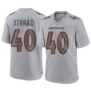 Game Justin Strnad Youth Denver Broncos Atmosphere Fashion Jersey - Gray