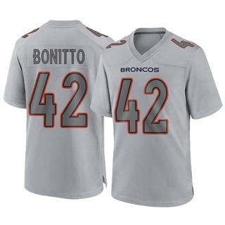 Game Nik Bonitto Men's Denver Broncos Atmosphere Fashion Jersey - Gray