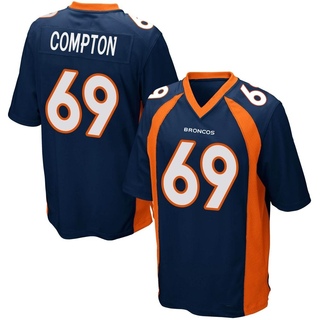 Game Tom Compton Men's Denver Broncos Alternate Jersey - Navy Blue