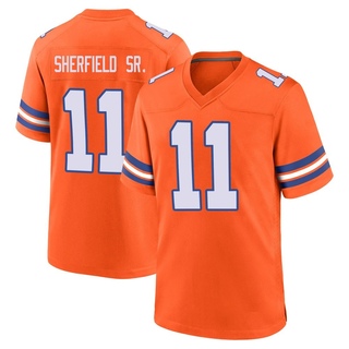 Game Trent Sherfield Sr. Youth Denver Broncos Alternate Mile High Collection 1977 Throwback Jersey - Orange