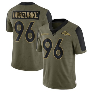 Limited Eyioma Uwazurike Men's Denver Broncos 2021 Salute To Service Jersey - Olive