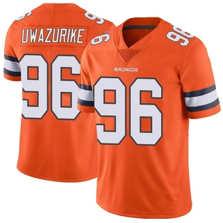 Limited Eyioma Uwazurike Men's Denver Broncos Color Rush Vapor Untouchable Jersey - Orange