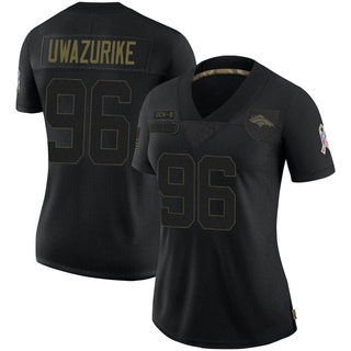 Limited Eyioma Uwazurike Women's Denver Broncos 2020 Salute To Service Jersey - Black