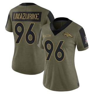 Limited Eyioma Uwazurike Women's Denver Broncos 2021 Salute To Service Jersey - Olive