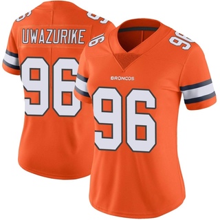 Limited Eyioma Uwazurike Women's Denver Broncos Color Rush Vapor Untouchable Jersey - Orange