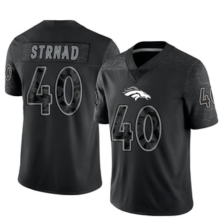 Limited Justin Strnad Men's Denver Broncos Reflective Jersey - Black