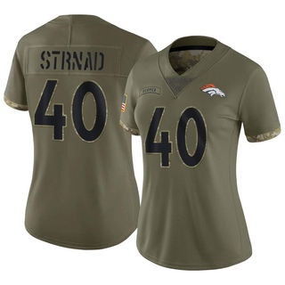Limited Justin Strnad Women's Denver Broncos 2022 Salute To Service Jersey - Olive