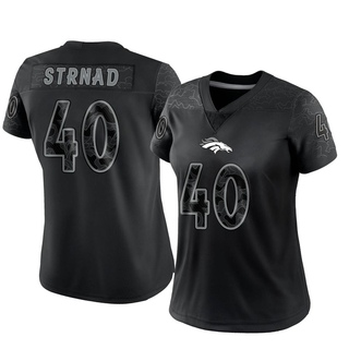 Limited Justin Strnad Women's Denver Broncos Reflective Jersey - Black