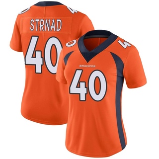 Limited Justin Strnad Women's Denver Broncos Team Color Vapor Untouchable Jersey - Orange
