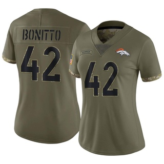 Limited Nik Bonitto Women's Denver Broncos 2022 Salute To Service Jersey - Olive