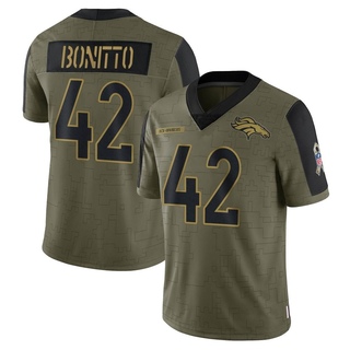 Limited Nik Bonitto Youth Denver Broncos 2021 Salute To Service Jersey - Olive
