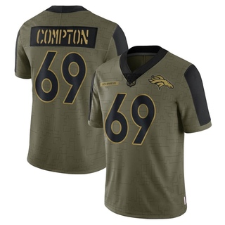 Limited Tom Compton Men's Denver Broncos 2021 Salute To Service Jersey - Olive