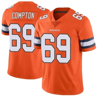 Limited Tom Compton Men's Denver Broncos Color Rush Vapor Untouchable Jersey - Orange