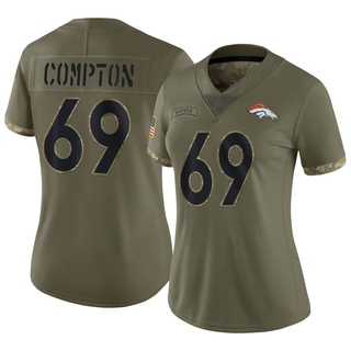 Limited Tom Compton Women's Denver Broncos 2022 Salute To Service Jersey - Olive