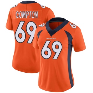 Limited Tom Compton Women's Denver Broncos Team Color Vapor Untouchable Jersey - Orange
