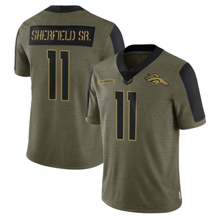 Limited Trent Sherfield Sr. Men's Denver Broncos 2021 Salute To Service Jersey - Olive