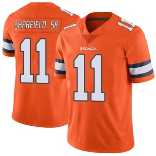 Limited Trent Sherfield Sr. Men's Denver Broncos Color Rush Vapor Untouchable Jersey - Orange