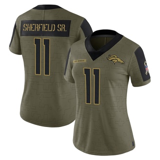 Limited Trent Sherfield Sr. Women's Denver Broncos 2021 Salute To Service Jersey - Olive