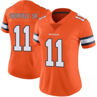 Limited Trent Sherfield Sr. Women's Denver Broncos Color Rush Vapor Untouchable Jersey - Orange