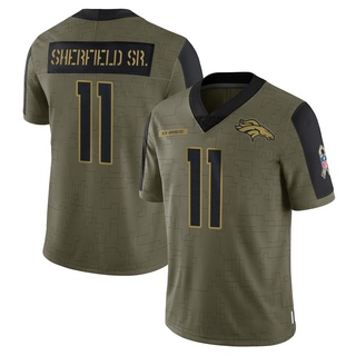 Limited Trent Sherfield Sr. Youth Denver Broncos 2021 Salute To Service Jersey - Olive